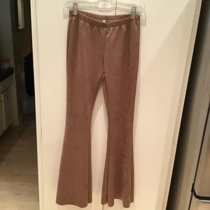 Light Brown/Tan Stretchy Suede Style Bell Bottoms